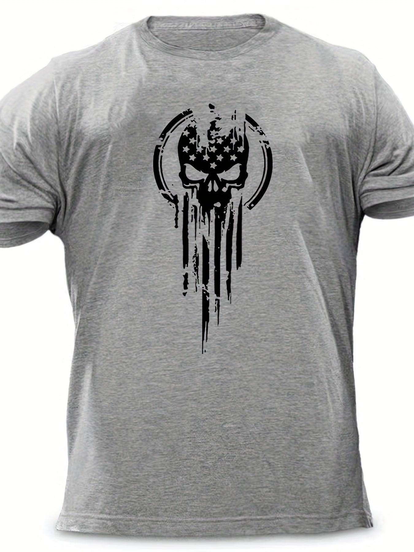 Vintage Skull Graphic T-Shirt for Men Comfortable Crew Neck Tee
