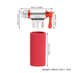 CO2 Inflator & Mini Pump Set w/ Insulated Sleeve, No Gas Alloy Bike Pump