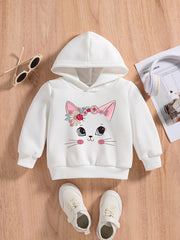 Baby Kitty Graphic Hooded Sweatshirt Kids Long Sleeve Hoodie