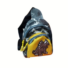 Kids Dino Print Crossbody Bag Messenger Bag Adjustable Straps