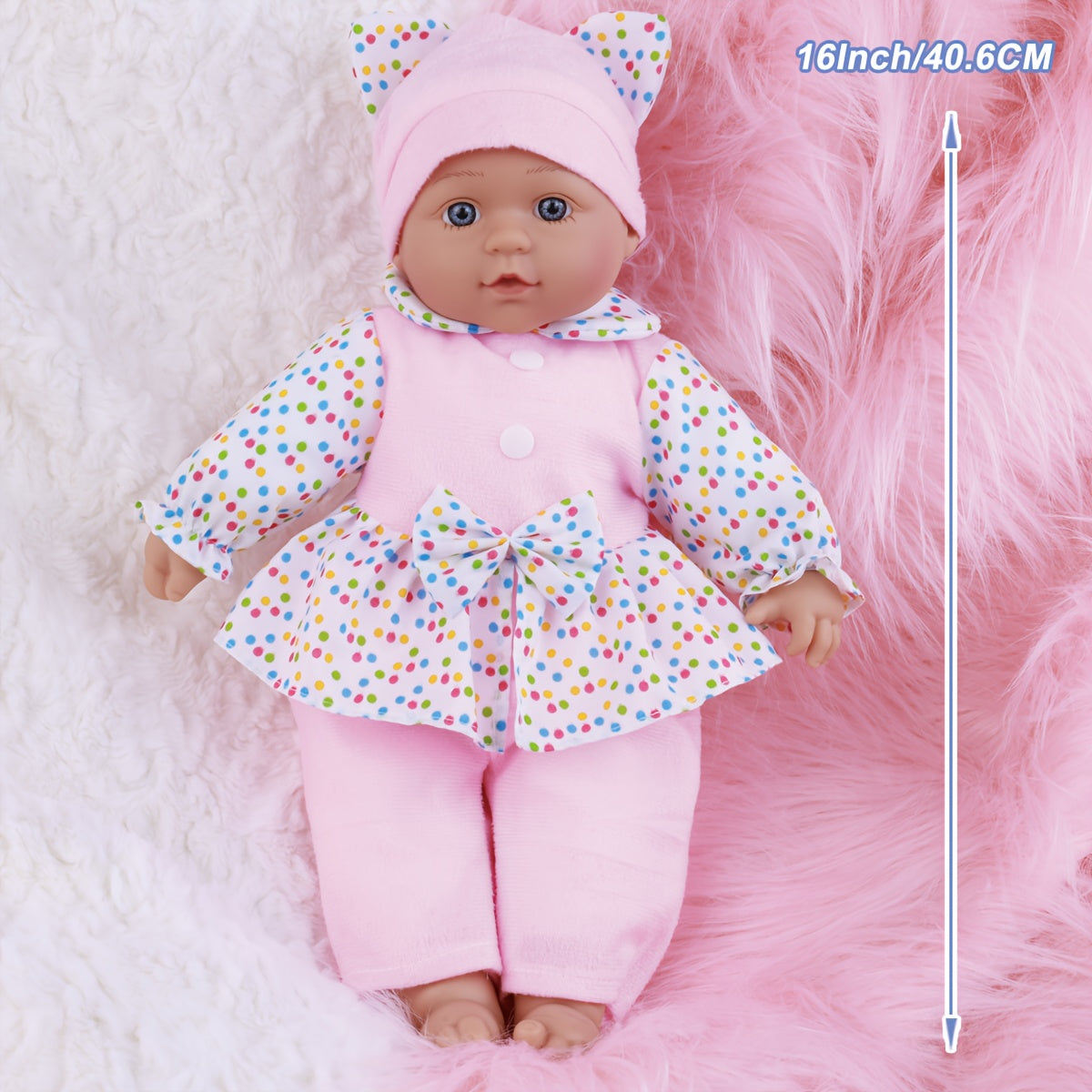 16" Reborn Baby Doll Soft Body Mixed Polyester Fiber Boys Girls Birthday