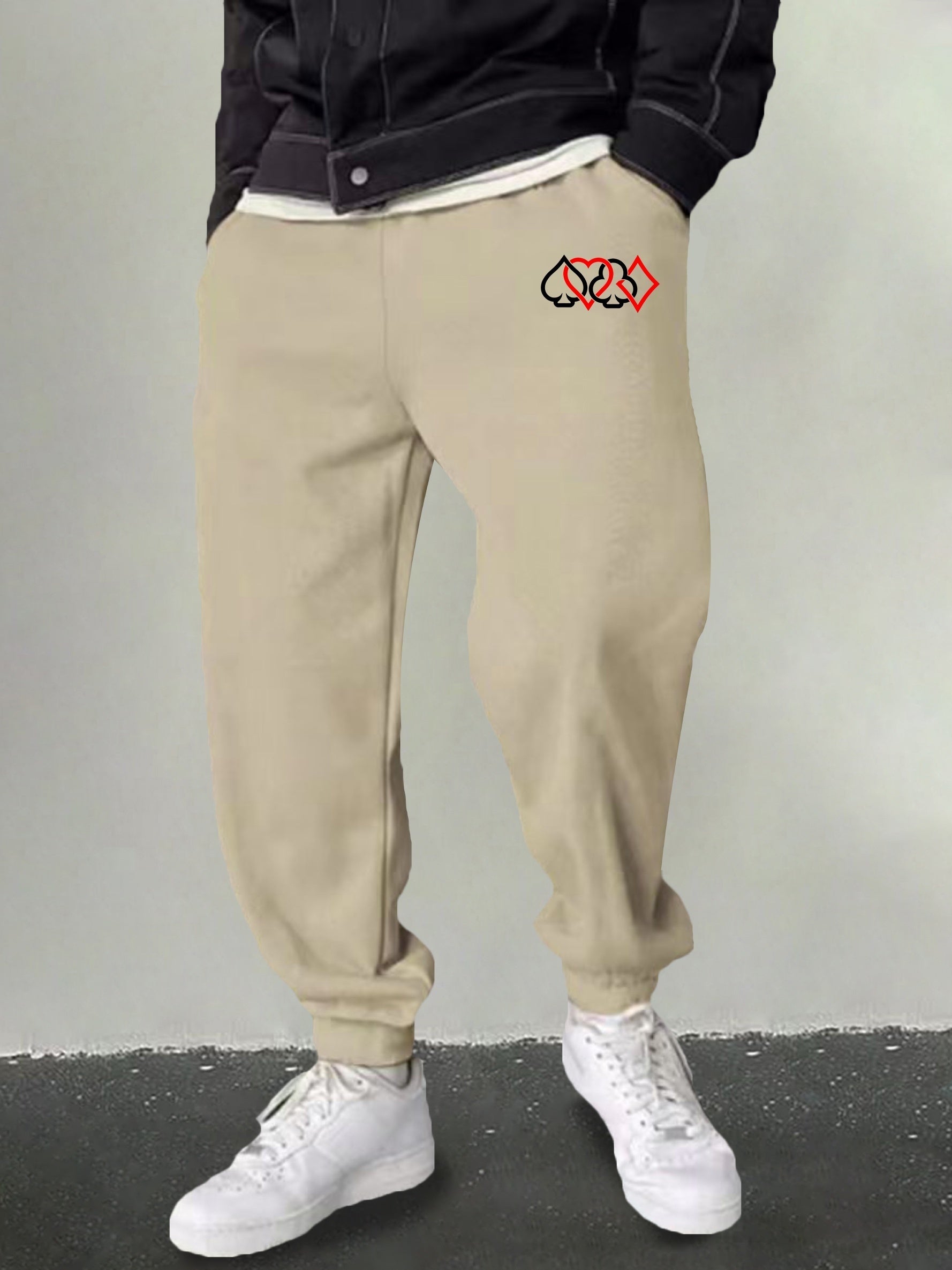 Men's Poker Symbol Graphic Sweatpants Casual Joggers
