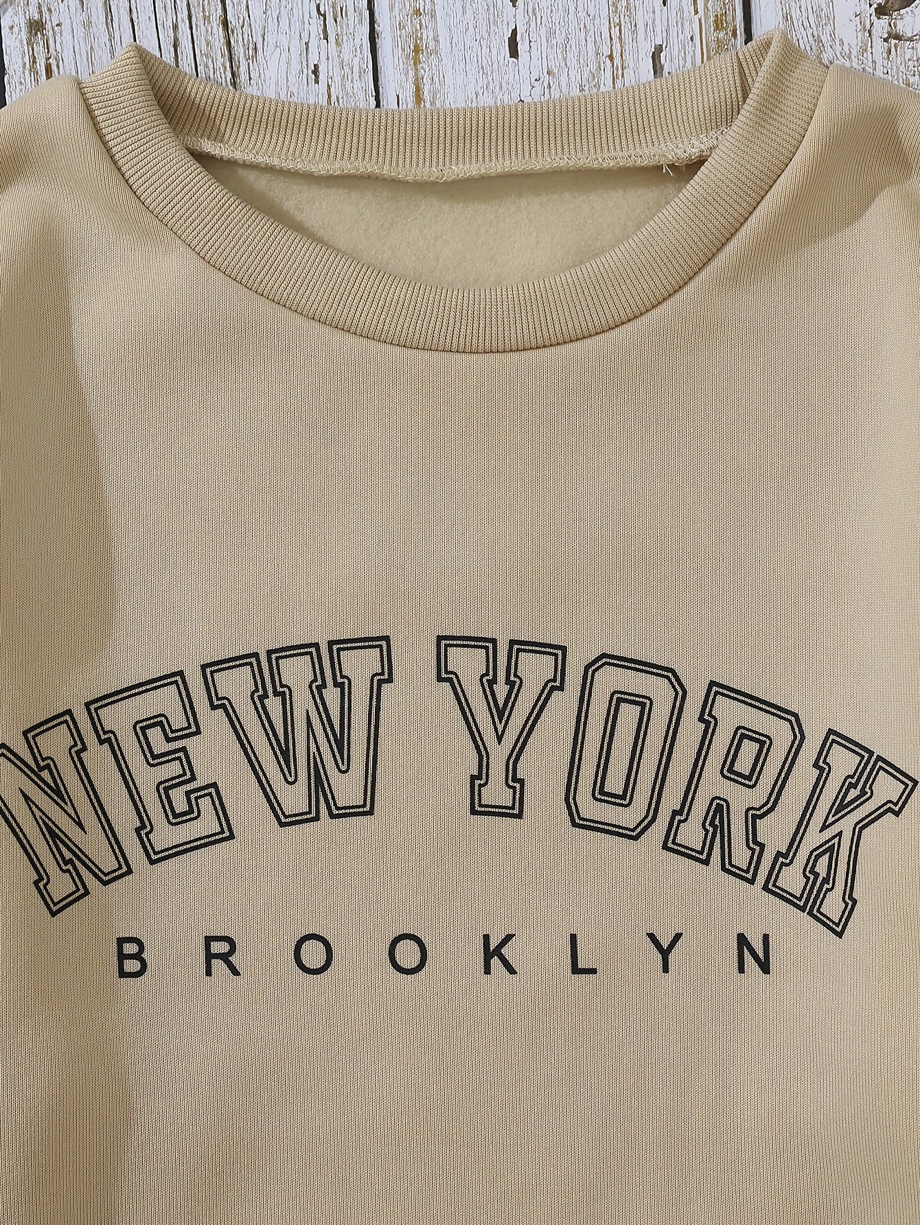 Women's Letter Print Crew Neck Sweatshirt