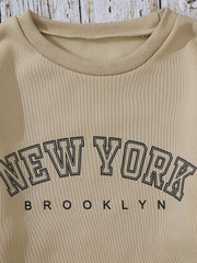 Women's Letter Print Crew Neck Sweatshirt