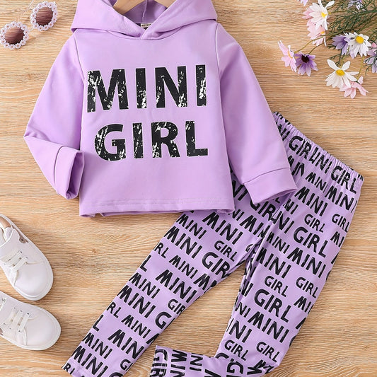 Toddler Girl's Pullover Hoodie & Jogger Pants Set
