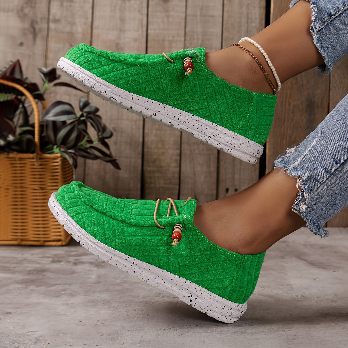 Solid Slip On Sneakers Lightweight Non-slip Sport Shoes