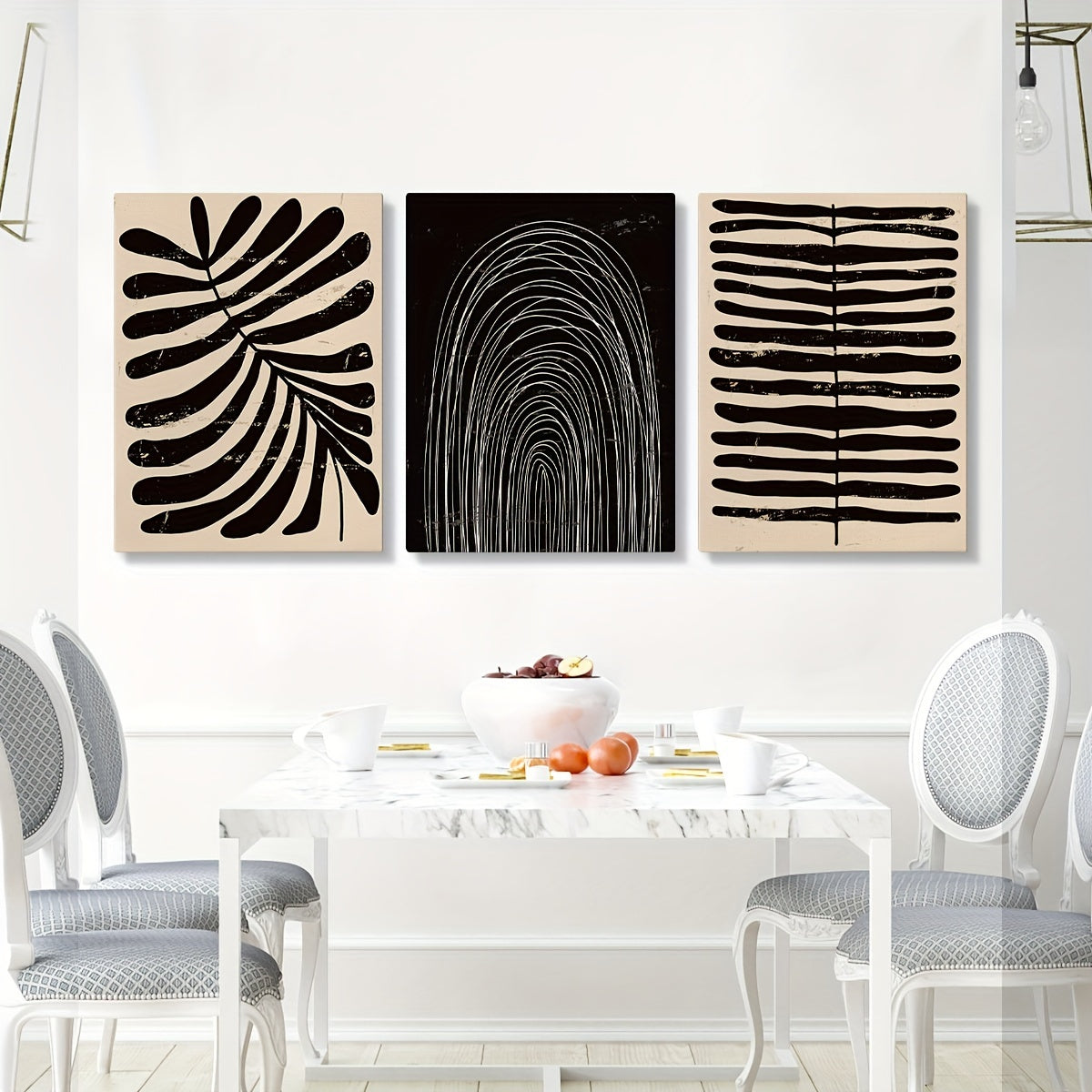 3pcs Boho Dark Yellow Plant Canvas Prints