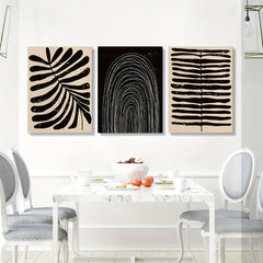 3pcs Boho Dark Yellow Plant Canvas Prints