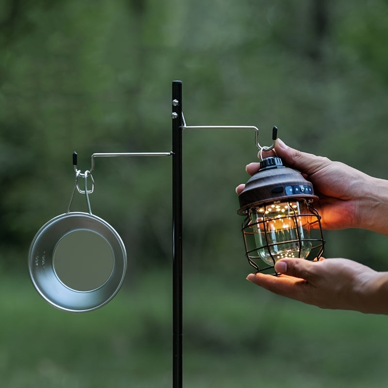 Folding Lamp Pole Collapsible Aluminum Lantern Stand Camping Light Holder