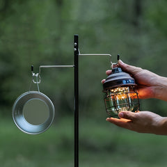 Folding Lamp Pole Collapsible Aluminum Lantern Stand Camping Light Holder