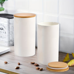 Kitchen Coffee Jar With Bamboo Lid Food Storage Box Spice Jars Set