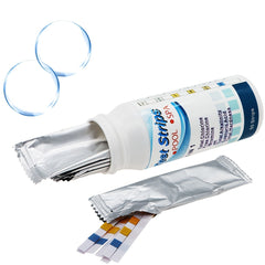50pcs Chlorine Dip Test Strips for Pool & Spa, pH Alkalinity Water Hardness Test