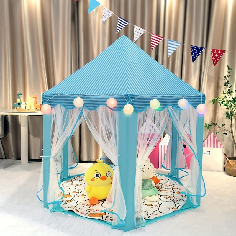Kids Indoor Hexagonal Tulle Tent For Boys And Girls