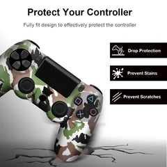 PS4 Controller Skin Camo Pattern Silicone Case Soft Rubber Cover