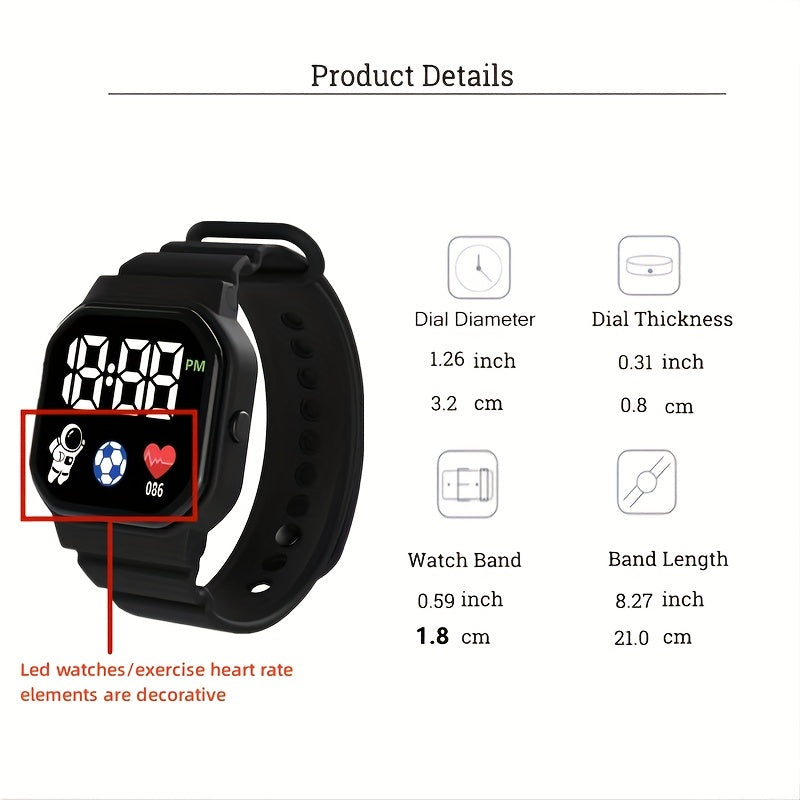 Unisex LED Watch Kids Electronic Watch - Assorted Colors