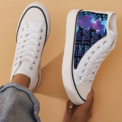 Cyberpunk Anime Girl Lightweight Canvas Sneakers