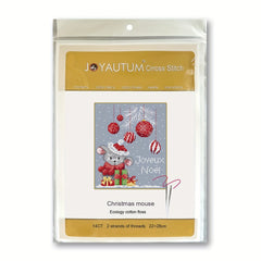 Christmas Mouse DIY Cross Stitch Kit w/ Embroidery Thread Needles Printed Cloth