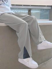 Men's Casual Solid Loose Fit Pants For Spring Summer