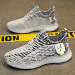 Men's Lace up Scale Effect Sneakers Lightweight Athletic Shoes