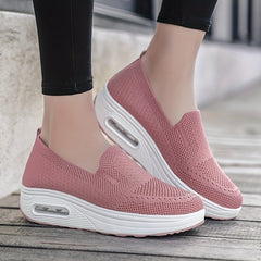 Breathable Mesh Sneakers Air Cushion Slip on Walking Shoes