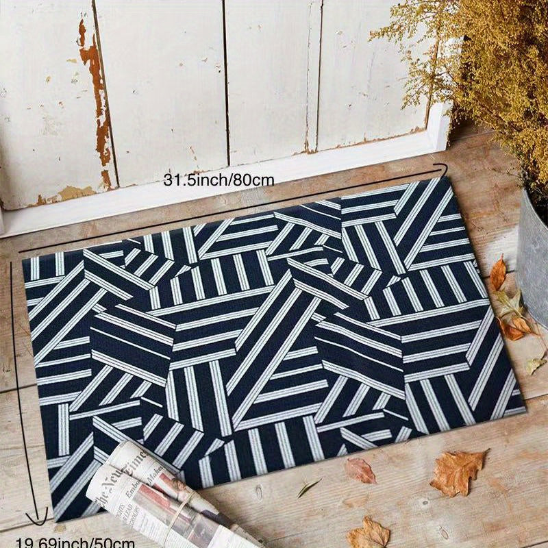 Durable Abstract Welcome Doormat Front Door Outdoor Entrance Mat