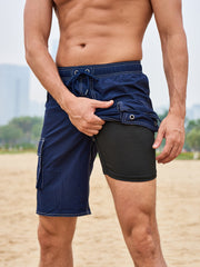 Men's Quick Dry Beach Shorts with Flap Pockets