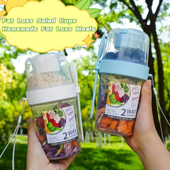 Plastic Salad Containers with Cutlery for Camping and Picnics