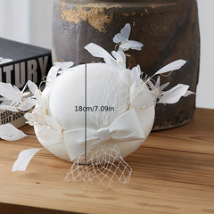 Feather Veil Fascinators Hats French Style Bridal Wedding Tiara