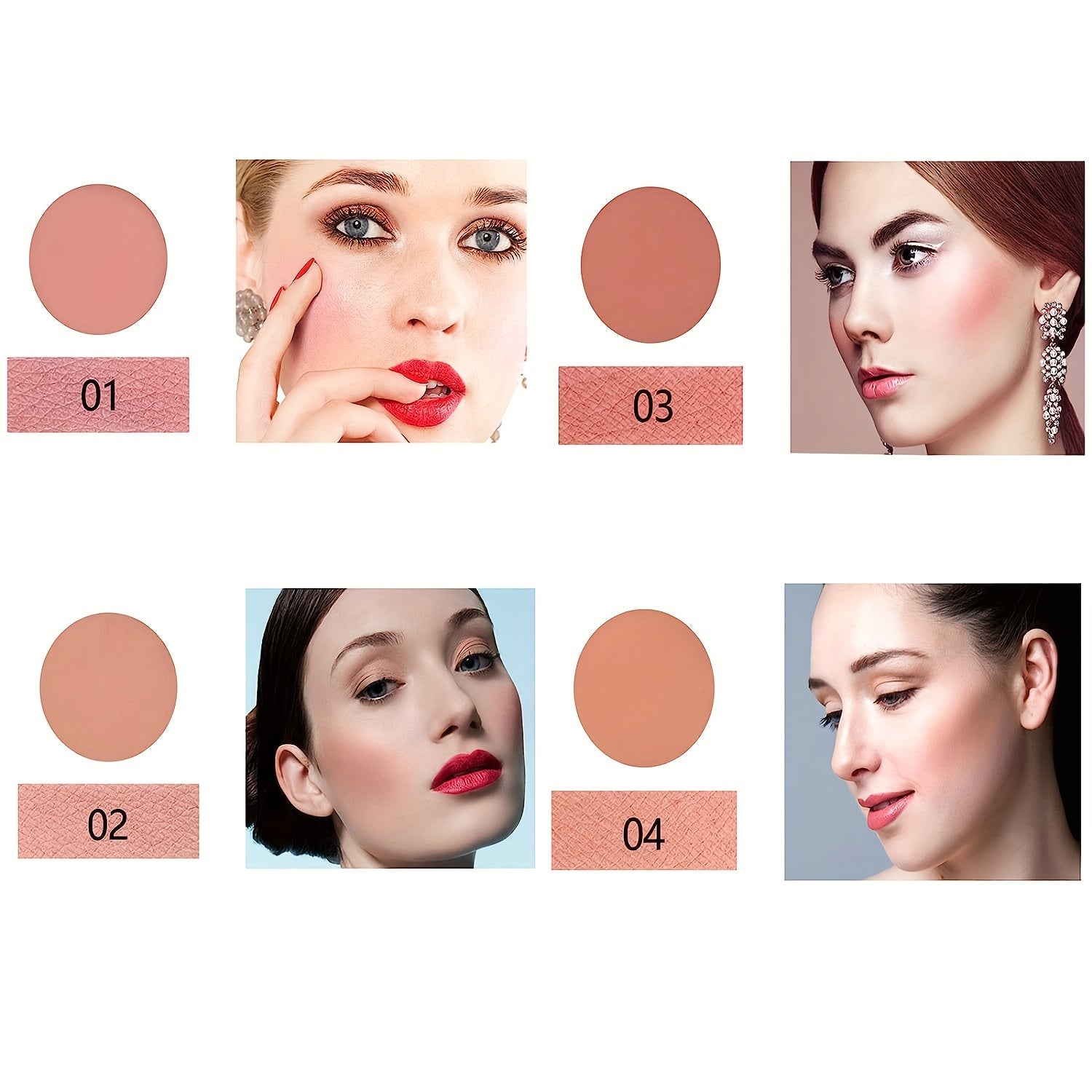 8 Blush Contouring Powder Palette - Waterproof Matte Shimmer Powder