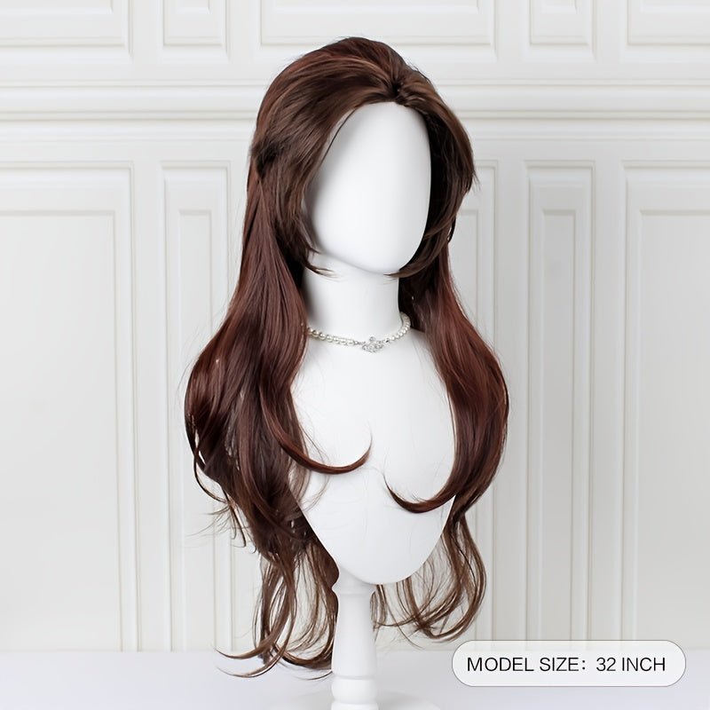Long Brown Heat Resistant Cosplay Costume Wig