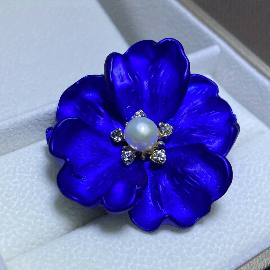 7mm Freshwater Pearl Royal Flower Brooch for Clothes Hat Party Gift