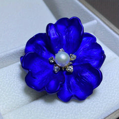 7mm Freshwater Pearl Royal Flower Brooch for Clothes Hat Party Gift