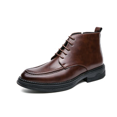 Men's Solid Zipper Derby Boots Formal Dress Shoes