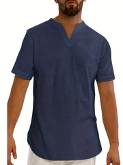 Men's Casual V Neck Short Sleeve Tee for Summer