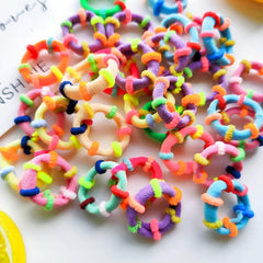 Colorful Elastic Hair Ties For Girls Soft Knotted Rubber Hair Ropes