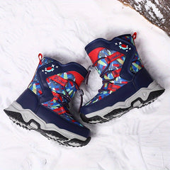 Boy's High Top Snow Boots Warm Fleece Cozy Non slip Boots