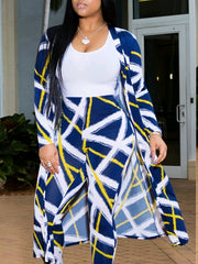 Tropical Print Cardigan & Pants Set