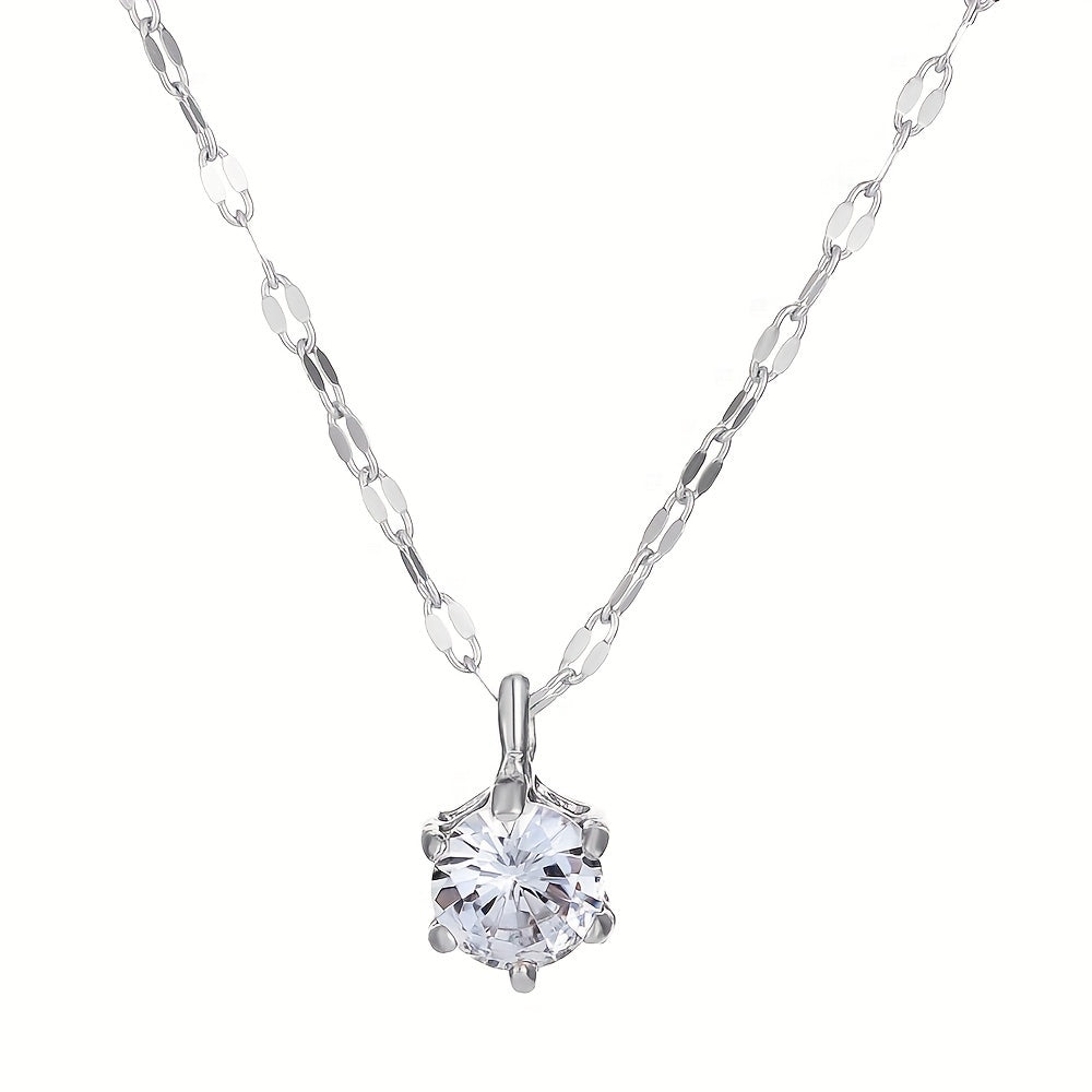 Minimalist Sparkling Rhinestone Pendant Necklace Clavicle Chain For Girls