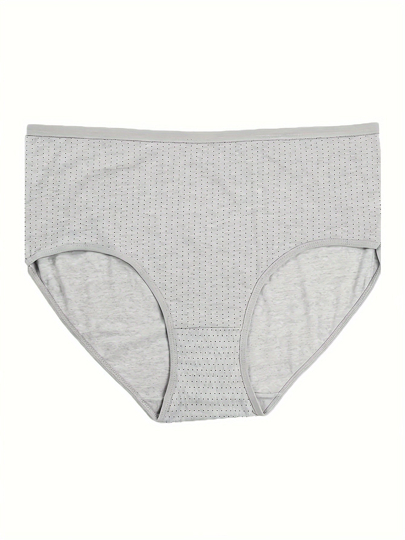 5 Pack Plus Size Panties Set Pin Dot Print Mid Waist Underwear