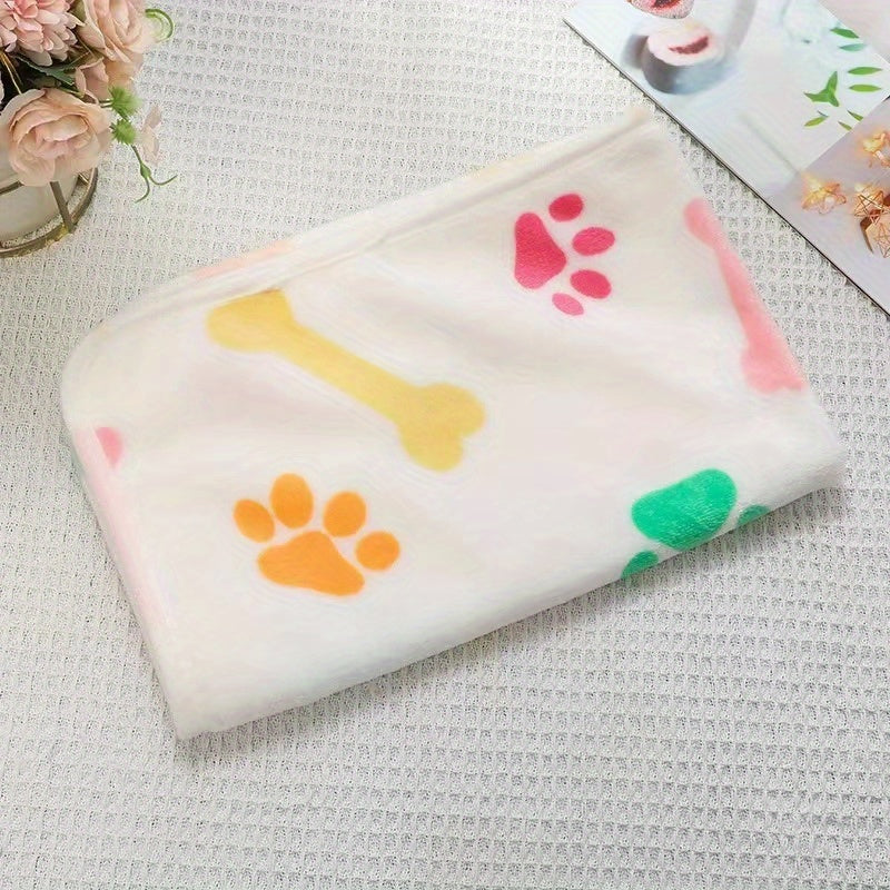 Soft and Cozy Paw Print Fleece Blanket for Dogs