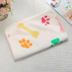 Soft and Cozy Paw Print Fleece Blanket for Dogs