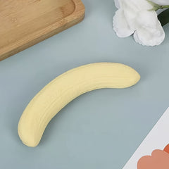 Realistic Banana Toy Soft Slow Acting Finger Licking Novelty Yellow Beige Flesh