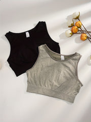 2pcs Seamless Wireless Sports Bras Comfy & Breathable