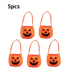 10pcs Halloween Candy Bag Portable Pumpkin Bag Halloween Decoration And Props