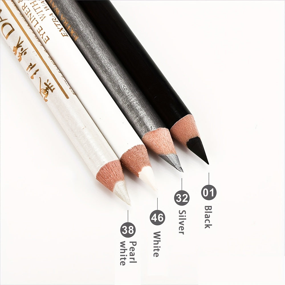 Wooden Makeup Pen With Pencil Sharpener Pearlescent Lip Liner Eyeliner