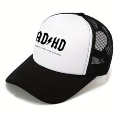 Letter Print Baseball Cap Men's Sun Hat Mesh Breathable Outdoor Sports Hat