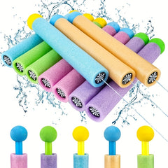 6 Pack Pull Out Water Spray Toy Foam Water Gun Beach Pool Toys