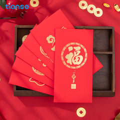 6pcs Chinese Red Packet Lucky Money Envelope Spring Wedding Greeting Decoration