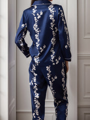 Floral Print Pajama Set Long Sleeve Top & Pants Women's Sleepwear