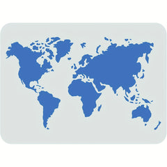 World Map Stencil Template 29.72x21.08 cm Plastic Map Painting Stencil